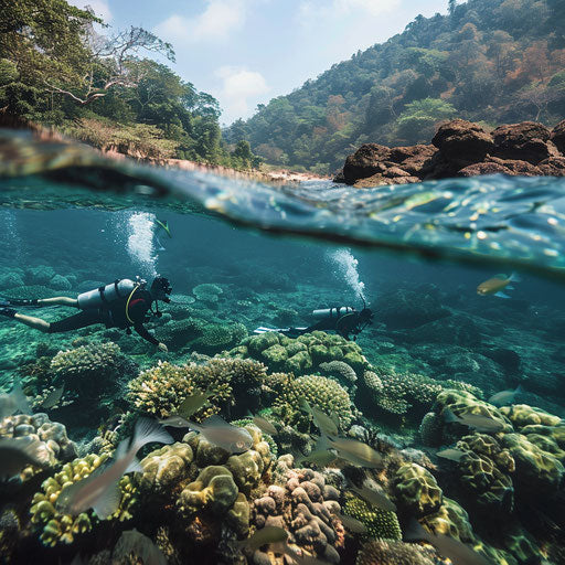 Exploring coral reefs at Palolem Beach, India