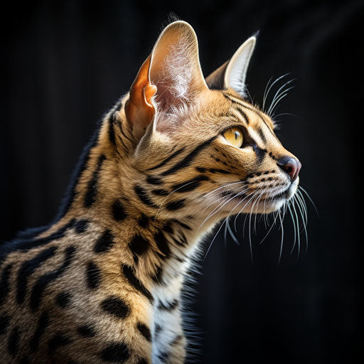 Wild cat seen from the side