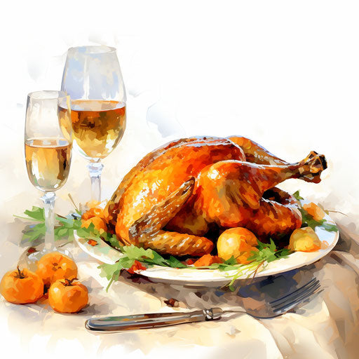 Happy Thanksgiving clipart in the style of Impressionistic Art