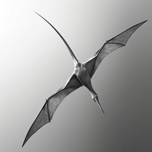 Photo realistic pterodactyl clipart on flat random monochrome background