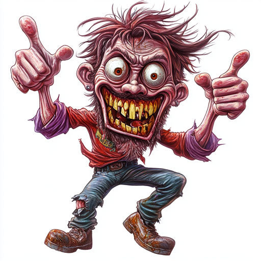 Artistic Zombie Caricature Clipart for Professional Use