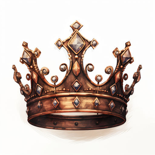 Queen crown on white background in the style of Chiaroscuro Art