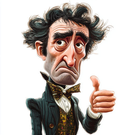 Humorous caricature of an Edwin Booth clipart