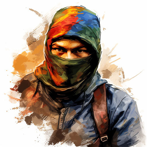 Robber clipart in the style of Impressionistic Art