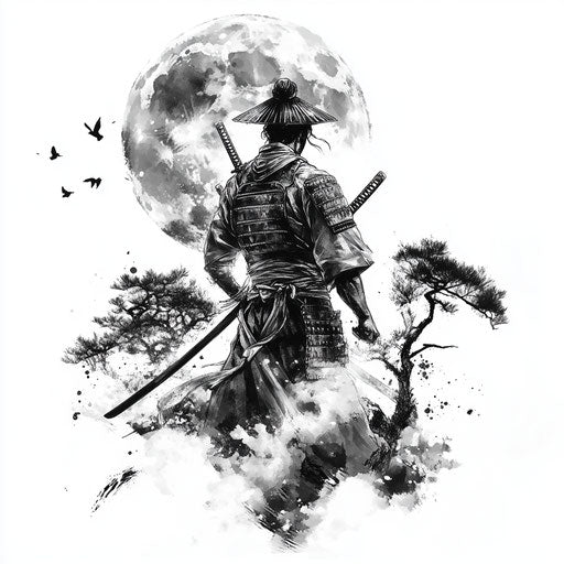 Yakuza back tattoo with a samurai warrior