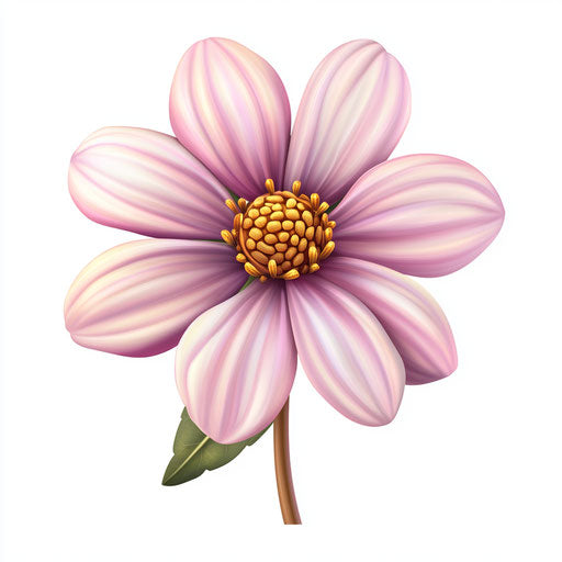 3D cartoon flower in realistic style on white background