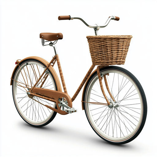 Realistic clipart of a bicycle basket, transparent background, isolated