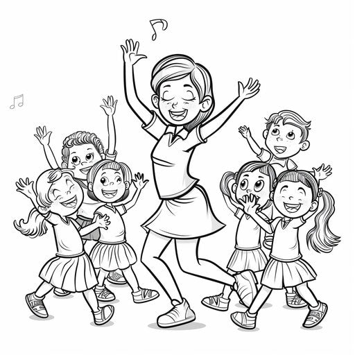 A dance teacher leading a children's dance class