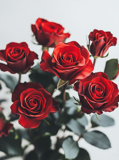 30 red roses bouquet, Valentine's Day inspired clipart style