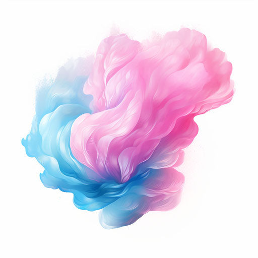 Cotton candy in Oil painting style, on white background
