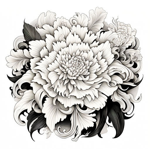 Black and white coloring page with delicate details