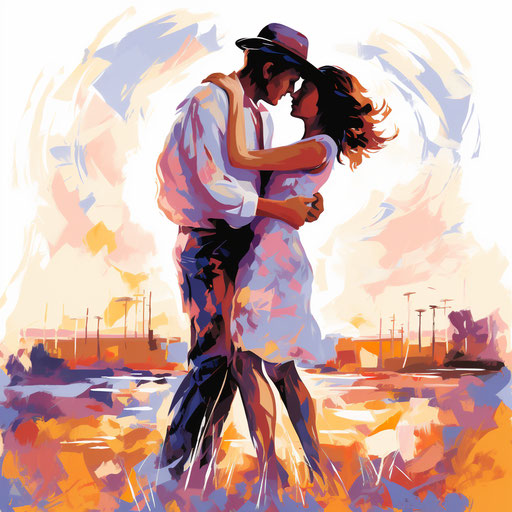 Vintage clipart in the style of Impressionistic Art, on white background