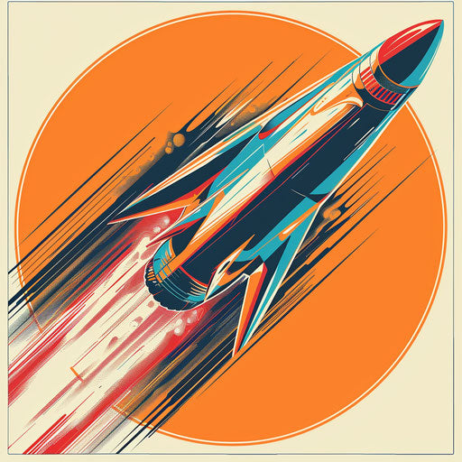 Dynamic sketch of a supersonic jet breaking the sound barrier