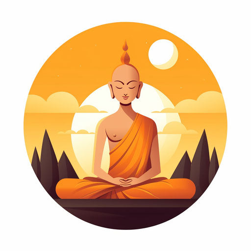 Minimalist style Buddha illustration on white background