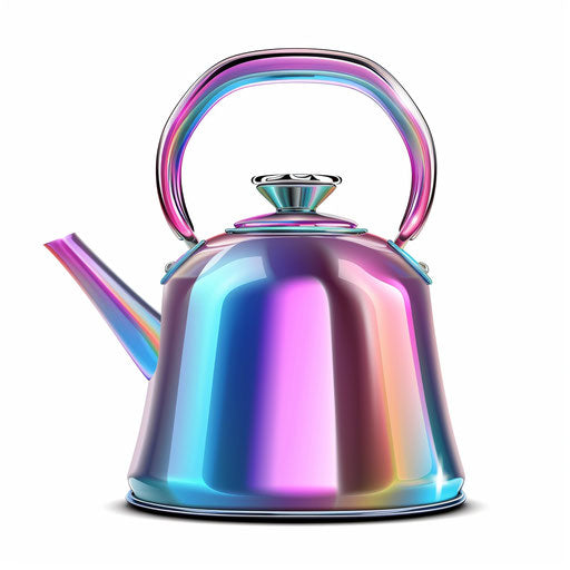 Realistic kettle clipart on flat white background
