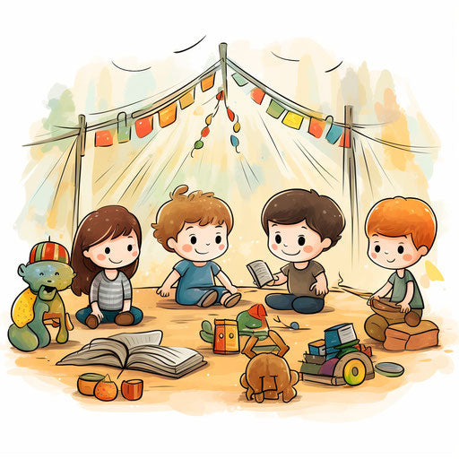 Kindergarten clipart in the style of Chiaroscuro Art