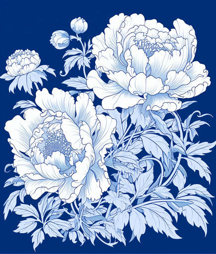 Blue peony on white background, royalty free photos download