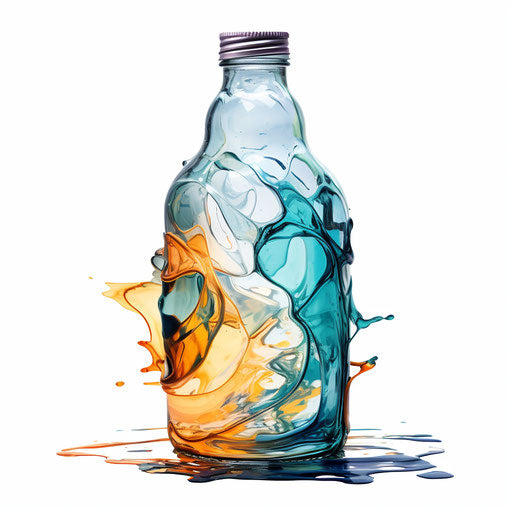 Plastic bottle in the style of oil painting