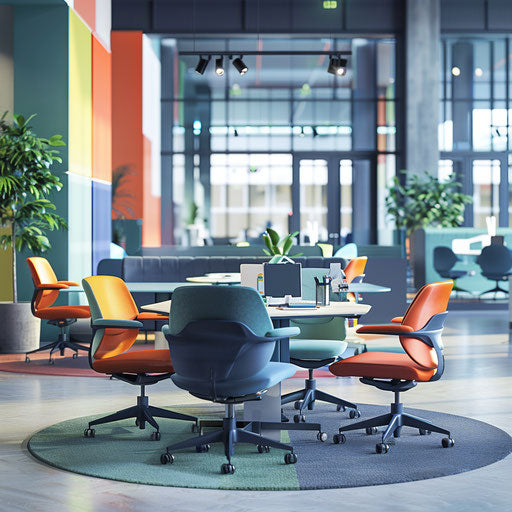 Vibrant offices with collaborative spaces in open plan