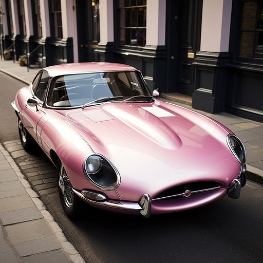 Jaguar E Type Car Light Pink Metallic