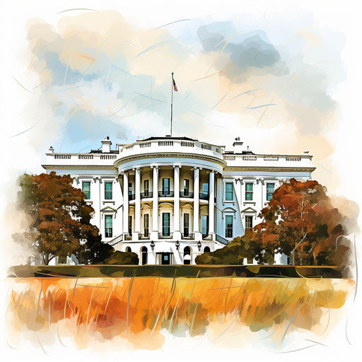 White house in the style of Impressionistic Art