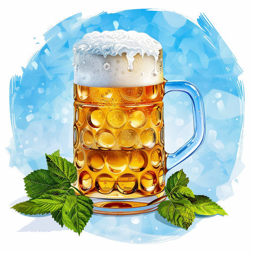 Oktoberfest clipart in photo realistic style with a flat random background, high contrast and saturated hues