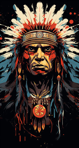 Nightmarish Indian with feathers