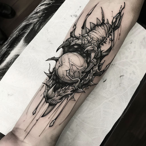 Black pearl held by detailed dragon claw