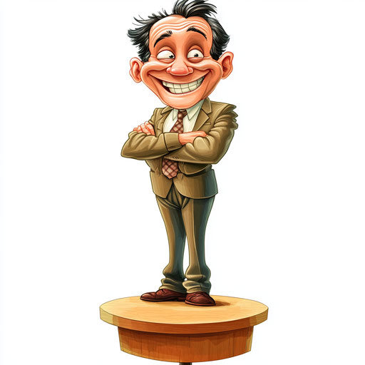 Humorous caricature of a training clipart