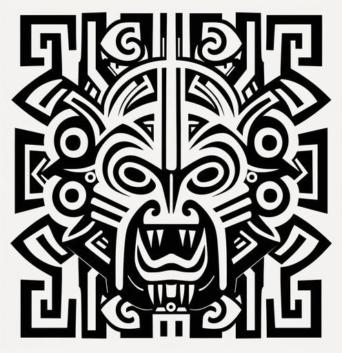 A black and white tribal tattoo design