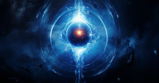 Bright light from blue body, Kushan empire style