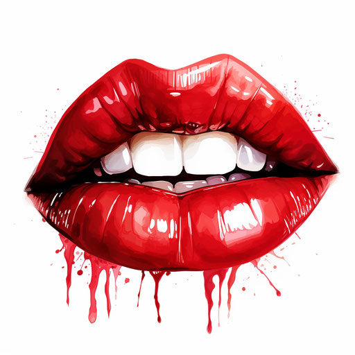 Mouth illustration in the style of Chiaroscuro Art, on white background