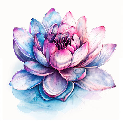 Digital drawing of a tiny lotus flower tattoo