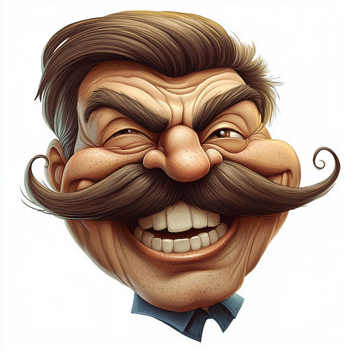 Unique Mustache Caricature Clipart Art Pieces