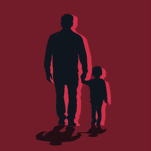 Flat deep maroon background with realistic fathers day clipart