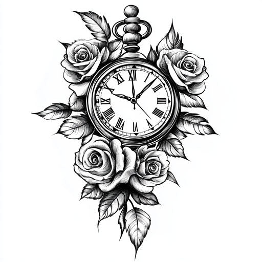 Father tattoo with clock symbolizing timeless love