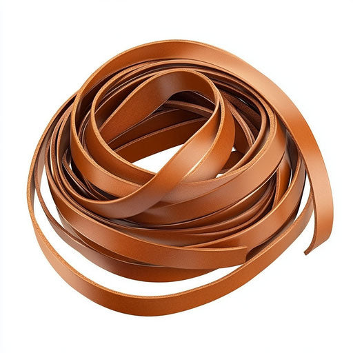 Realistic clipart of leather strips, high resolution, isolated