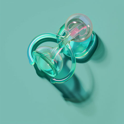 Realistic pacifier illustration with flat teal background
