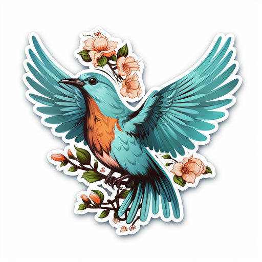 Bird tattoo car magnet 4 x 6 0, in the style of velvia