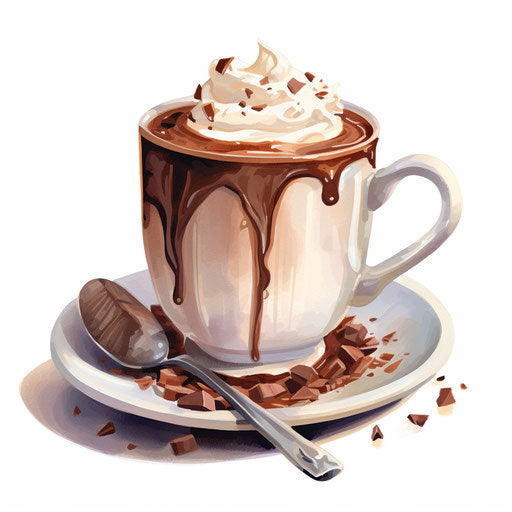 Hot chocolate in Oil painting style