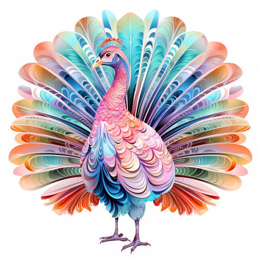 Turkey clipart in the style of Pastel Colors Art, on white background