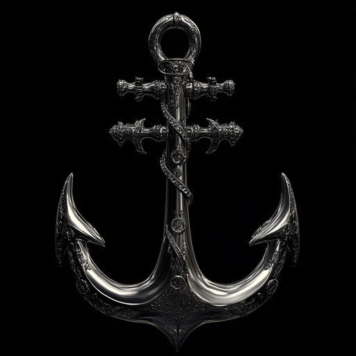 Realistic illustration of anchor, high resolution, transparent background, isolated
