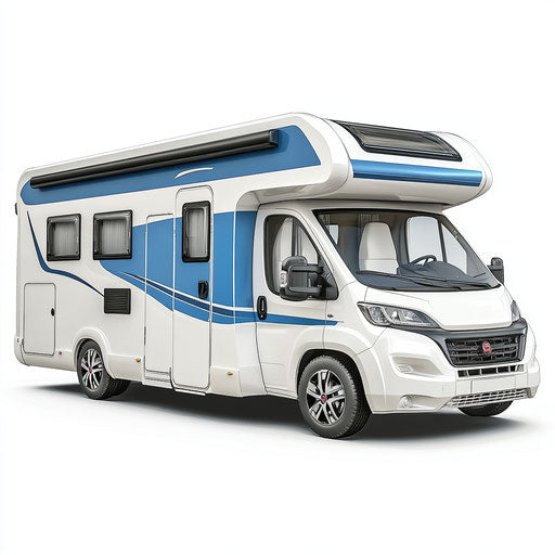 3D Motorhome on flat white background