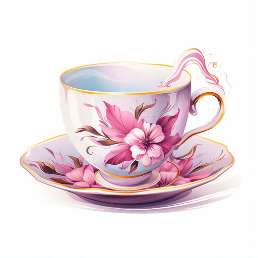 Tea cup illustration in Pastel Colors Art style