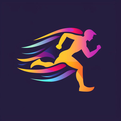 Dynamic and energetic logo of a person running