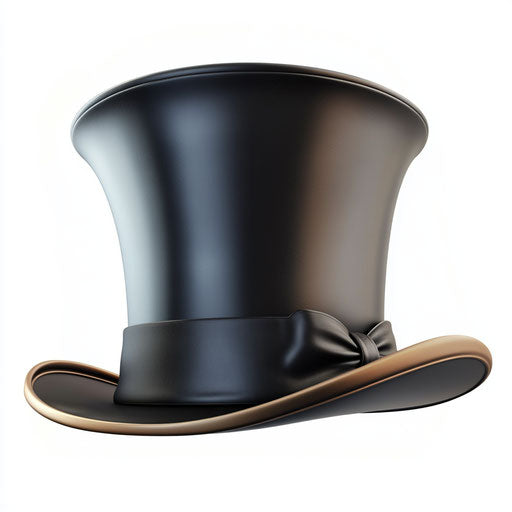 3D top hat with flat white background