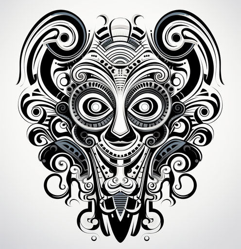 Tribal tattoo design, futuristic Victorian style