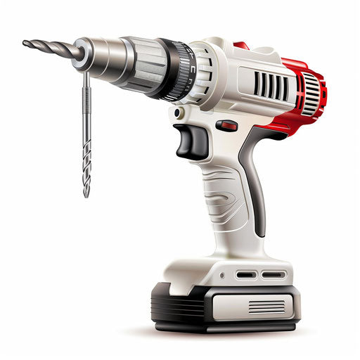 Realistic drill clipart on white background