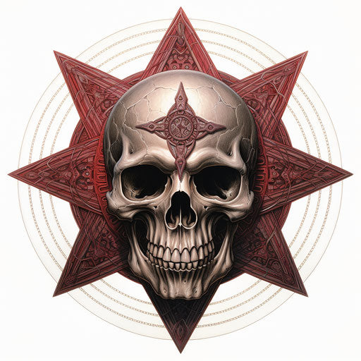 Pentagram Skull, Cobra Style, Edgy Caricatures