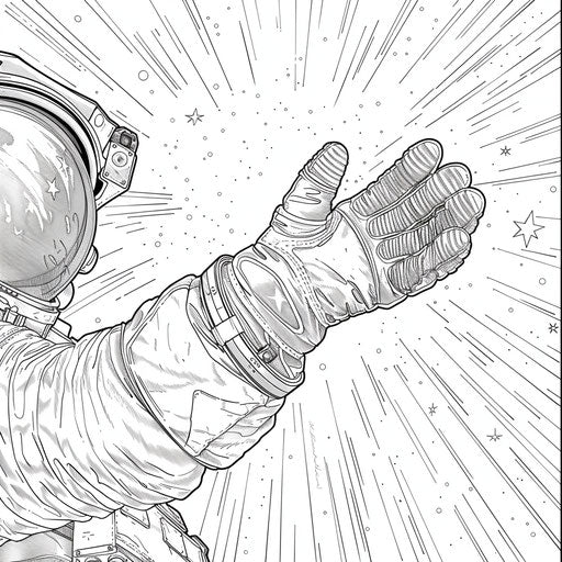 Astronaut glove reaching to touch a star